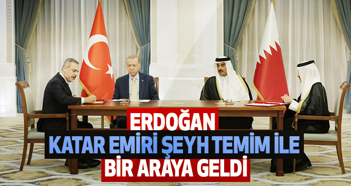 Erdoğan, Katar Emiri Şeyh Temim İle Bir Araya Geldi