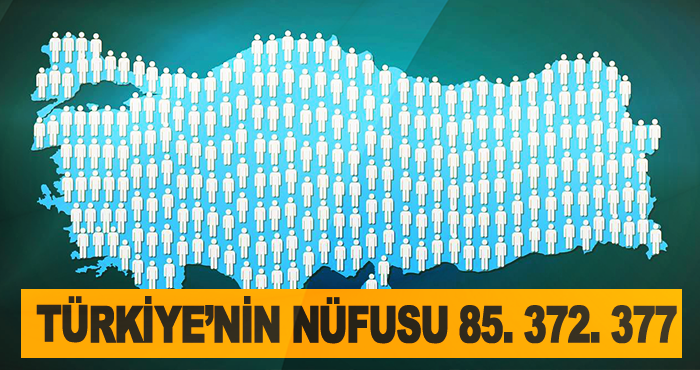Türkiye’nin nüfusu 85. 372. 377