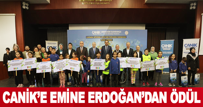 Canik’e Emine Erdoğan’dan Ödül