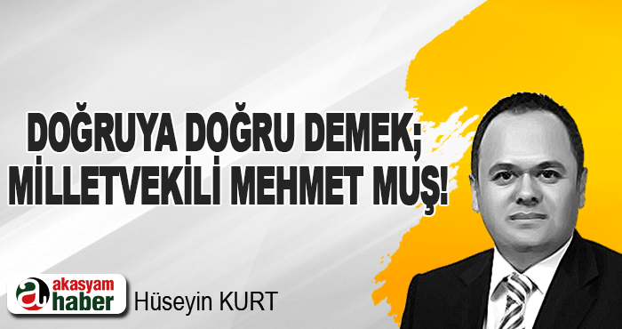 Doğruya doğru demek; Milletvekili Mehmet Muş!