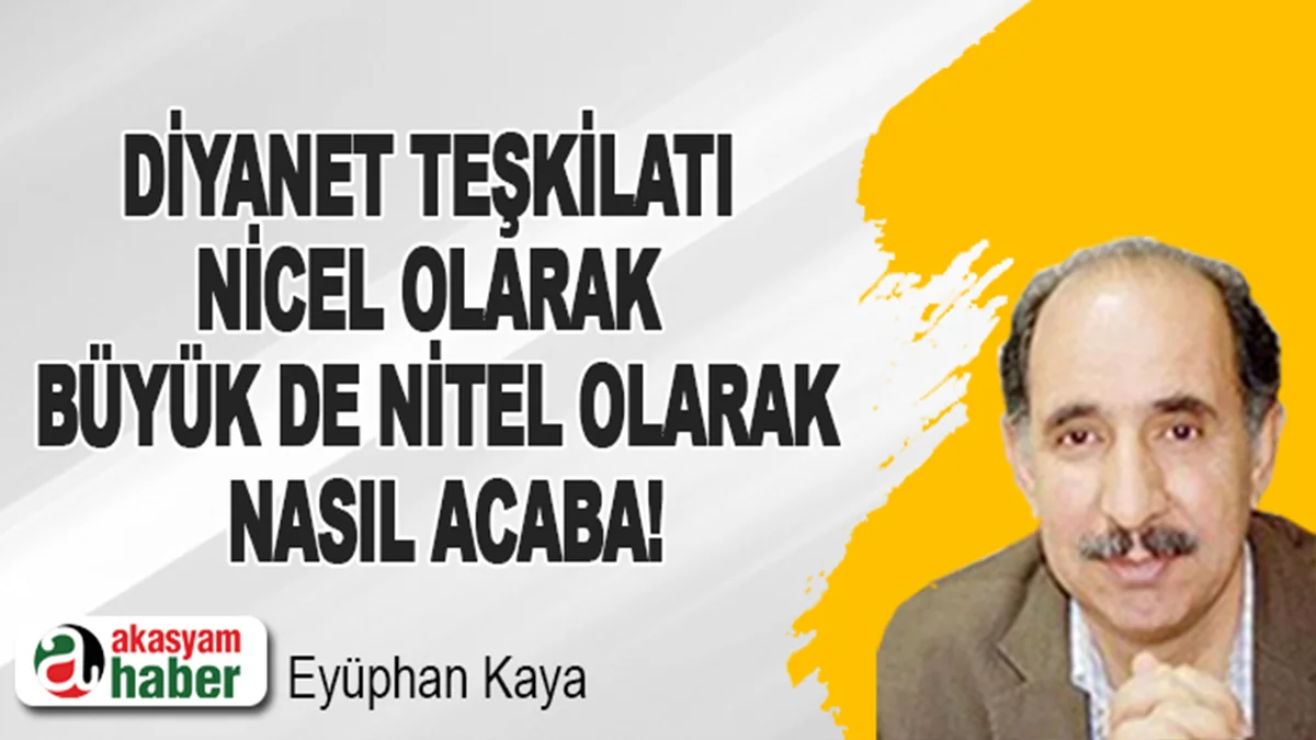 Diyanet teşkilatı nicel olarak büyük de nitel olarak nasıl acaba!