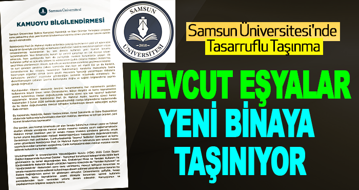 Samsun Üniversitesi'nde Tasarruflu Taşınma