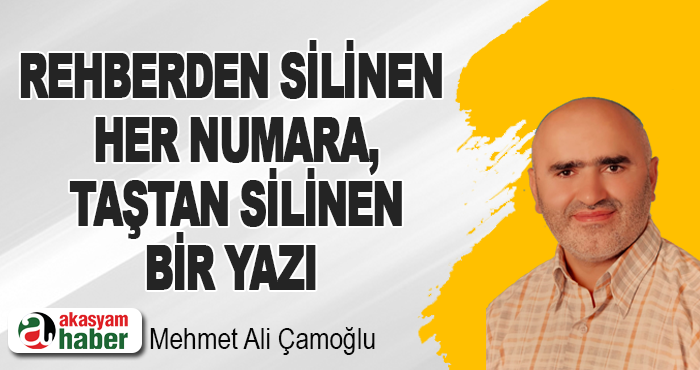 Rehberden Silinen Her Numara, Taştan Silinen Bir Yazı