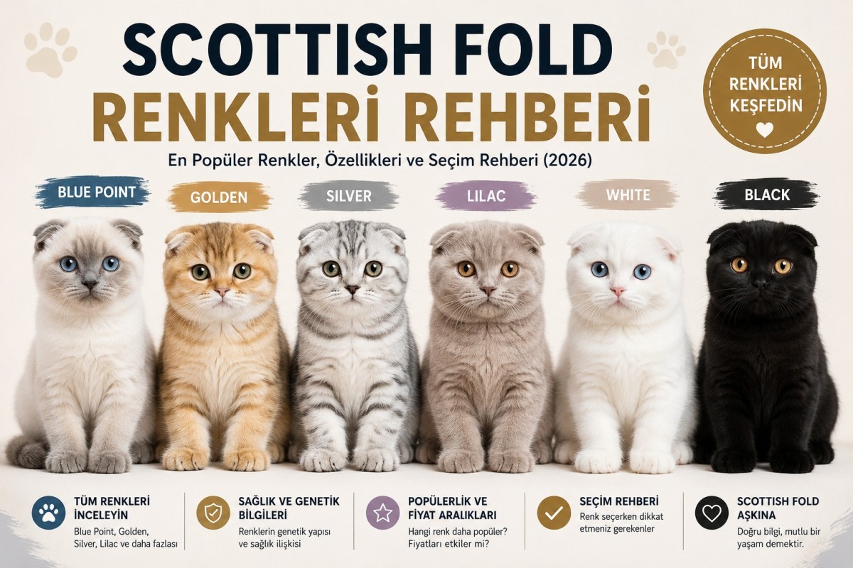 Scottish Fold Renkleri Rehberi (2026): En Popüler Renkler ve Özellikleri