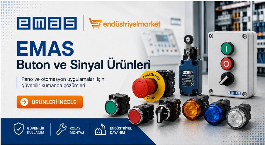 Endüstriyel Kumanda Elemanlarında EMAS Buton ve Sinyal Ürünleri