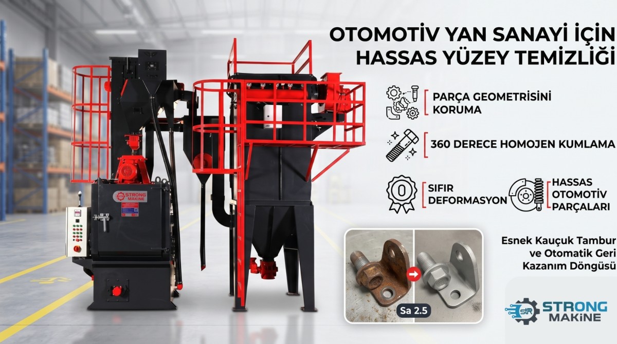 Otomotiv Yan Sanayi İçin Lastik Tamburlu Kumlama Makinesi Çözümleri