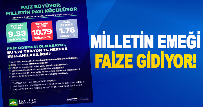Milletin emeği faize gidiyor!