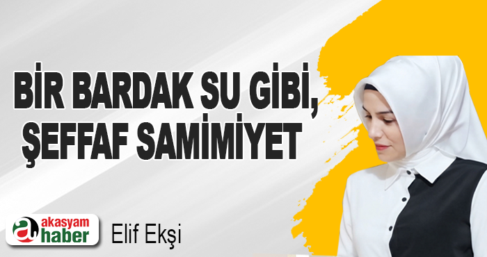 Bir Bardak Su Gibi, Şeffaf Samimiyet
