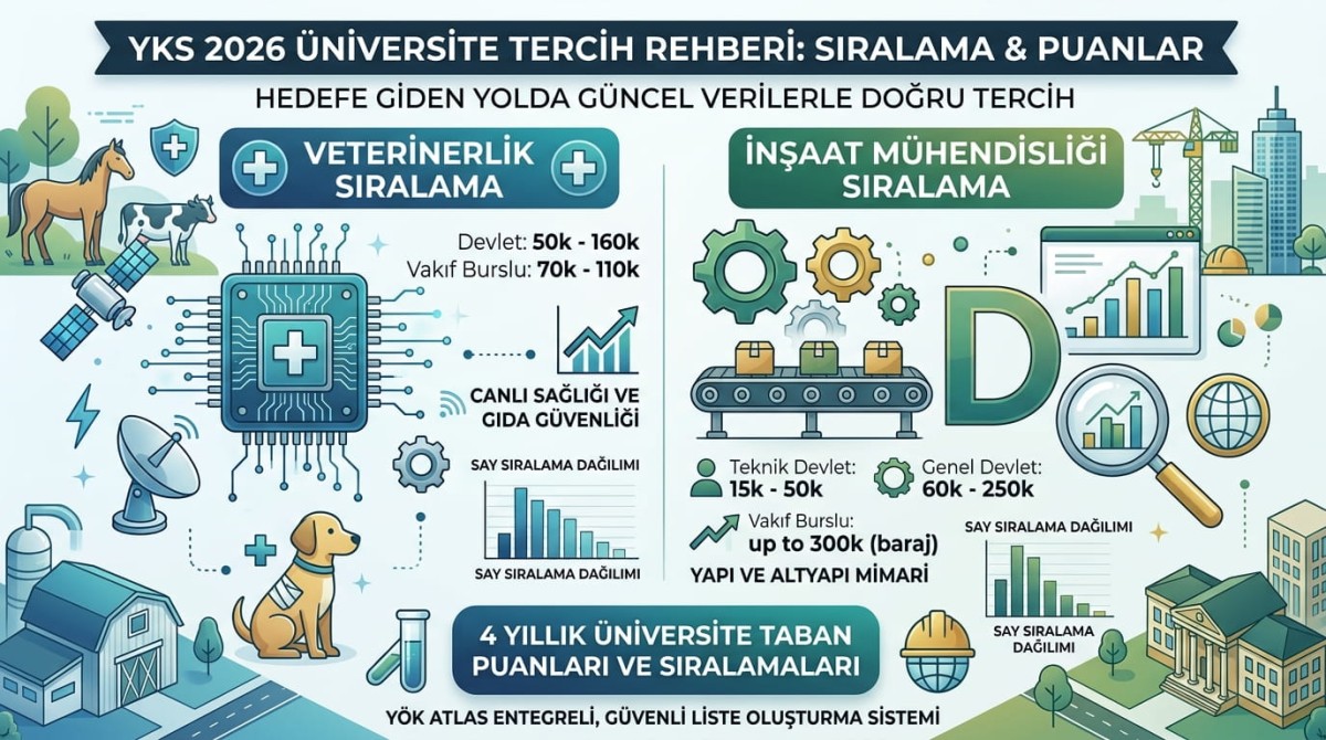 YKS Tercih Pusulası: Veterinerlik ve İnşaat Mühendisliği Taban Puanları Analizi