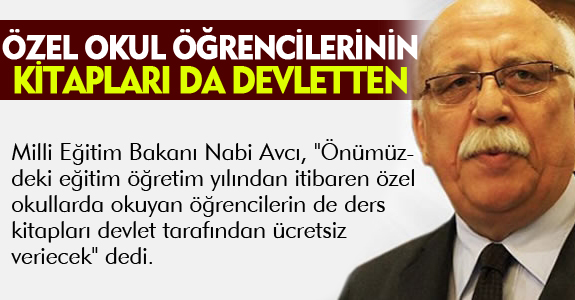 ÖZEL OKUL ÖĞRENCİLERİNE DE ÜCRETSİZ