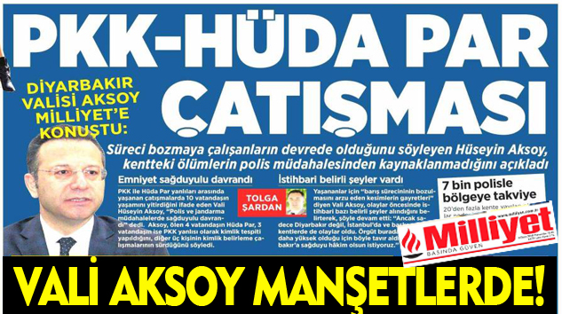 Vali Aksoy Manşetlerde