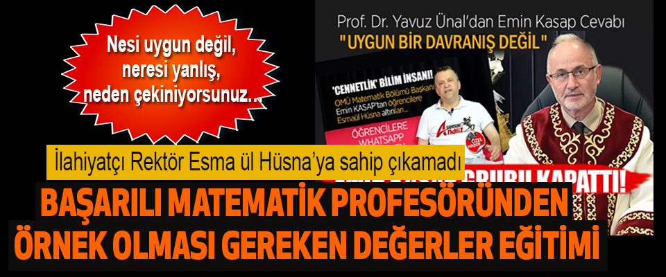 Başarılı Matematik Profesöründen Örnek Olması Gereken Değerler Eğitimi