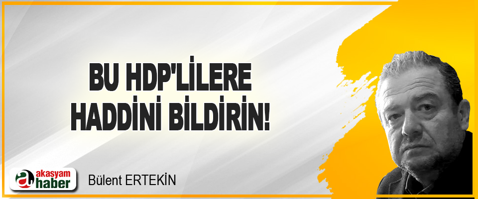 Bu HDP'lilere, Haddini Bildirin!