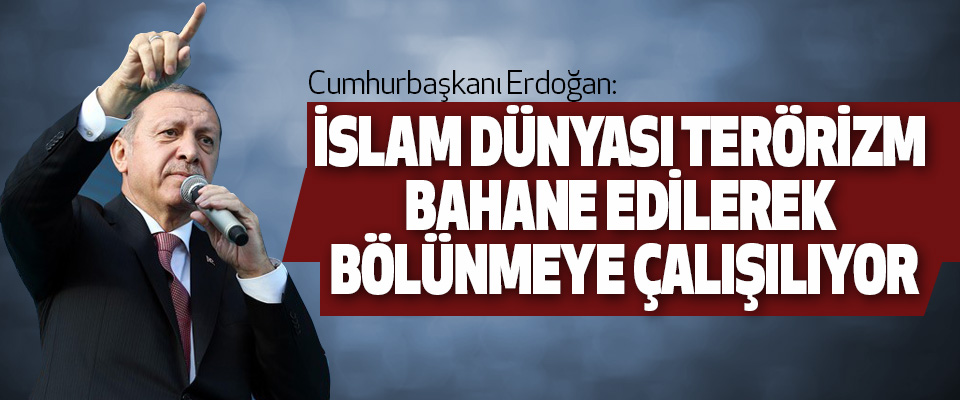 Cumhurbaşkanı Erdoğan: İslam Dünyası Terörizm Bahane Edilerek Bölünmeye Çalışılıyor