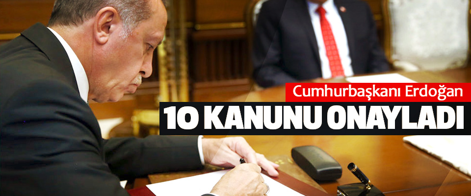 Cumhurbaşkanı Erdoğan 10 Kanunu Onayladı