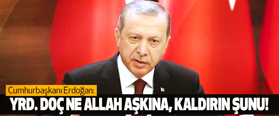 Cumhurbaşkanı Erdoğan: Yrd. Doç ne Allah aşkına, kaldırın şunu!