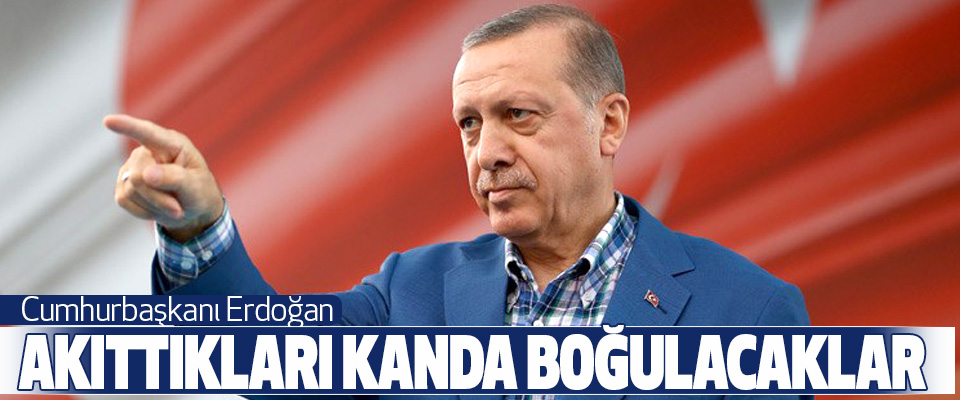 Cumhurbaşkanı Erdoğan:  Akıttıkları Kanda Boğulacaklar