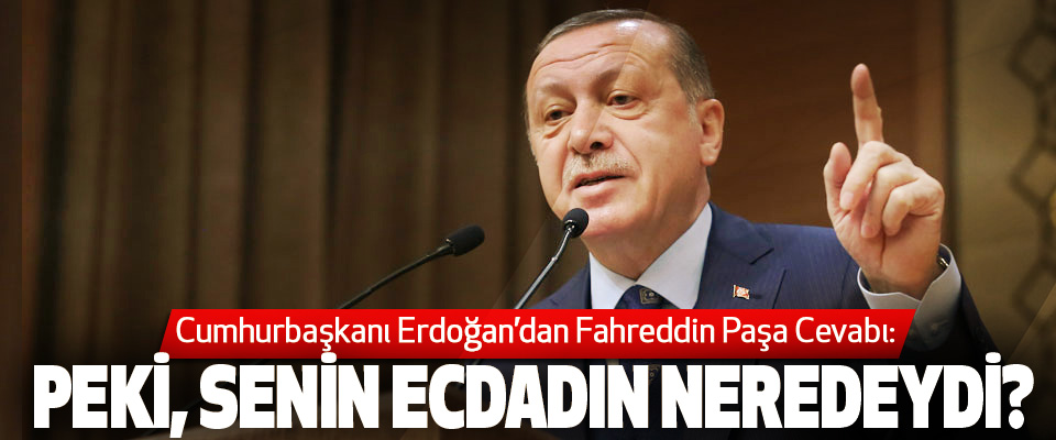 Cumhurbaşkanı Erdoğan’dan Fahreddin Paşa Cevabı: Peki, senin ecdadın neredeydi?