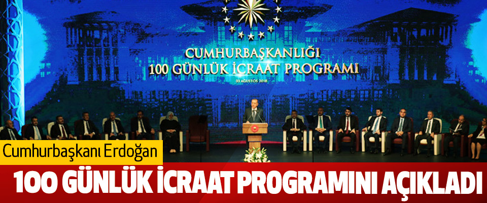 Cumhurbaşkanı Erdoğan, 100 Günlük İcraat Programını Açıkladı
