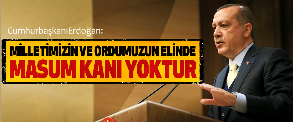 Cumhurbaşkanı Erdoğan: Milletimizin Ve Ordumuzun Elinde Masum Kanı Yoktur