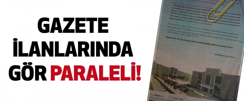 Samsun'da gazete ilanlarından gör paraleli!