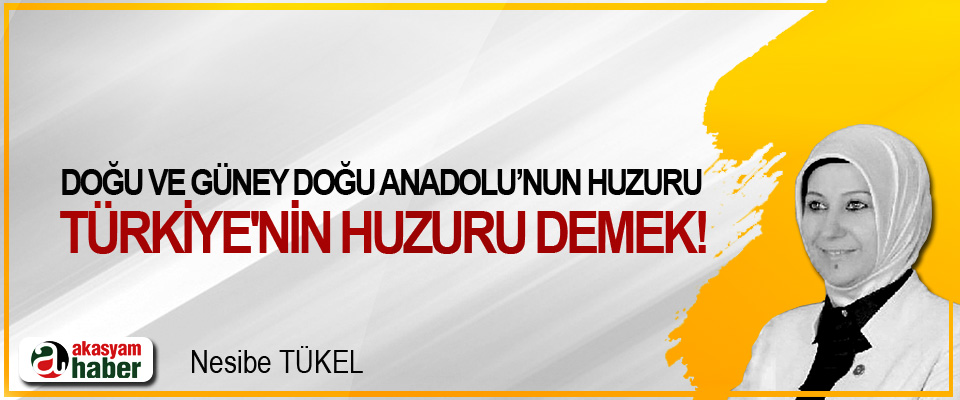 Doğu ve Güneydoğu Anadolu’nun huzuru Türkiye’nin huzuru demek!