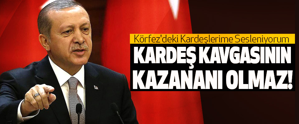 Erdoğan; Körfez'deki Kardeşlerime Sesleniyorum Kardeş Kavgasının Kazananı Olmaz!