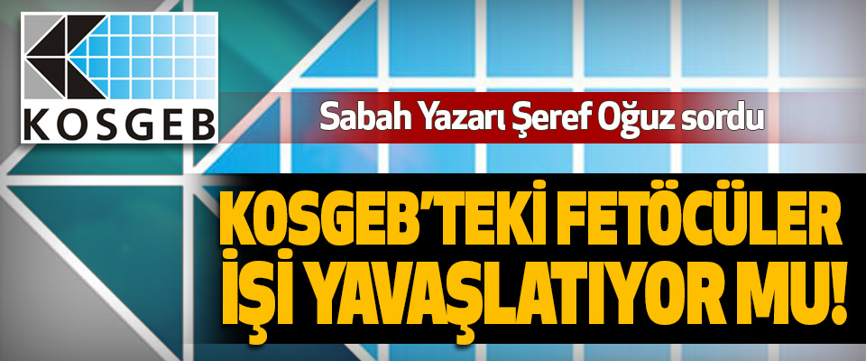 Kosgeb’teki fetöcüler işi yavaşlatıyor mu!