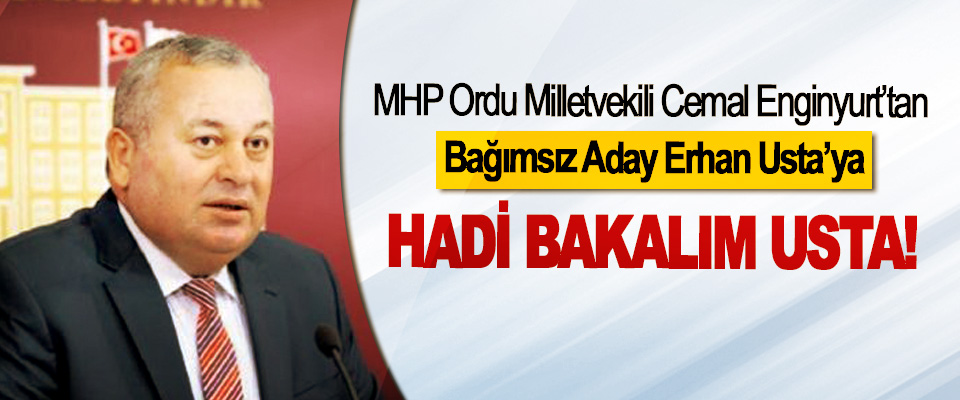 MHP Ordu Milletvekili Cemal Enginyurt’tan Bağımsız Aday Erhan Usta’ya Hadi bakalım usta!