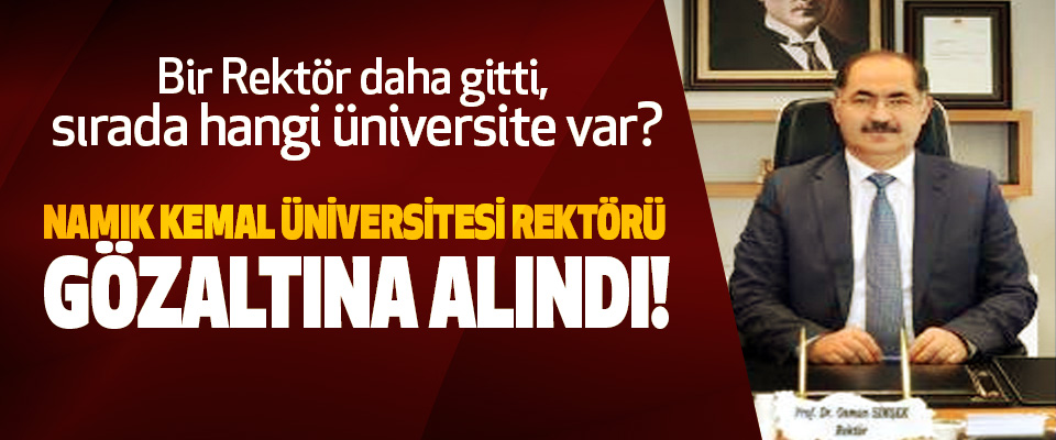 Namık kemal üniversitesi rektörü gözaltına alındı!