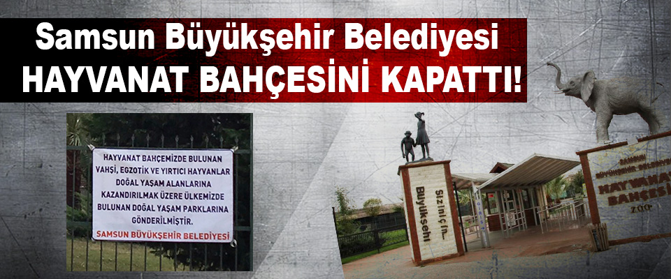 Samsun Büyükşehir Belediyesi Hayvanat Bahçesini Kapattı!