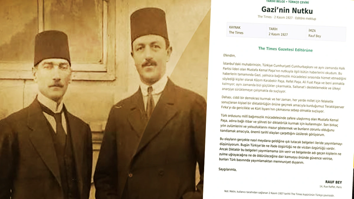 Rauf Orbay’dan The Times’a Nutuk Tekzibi