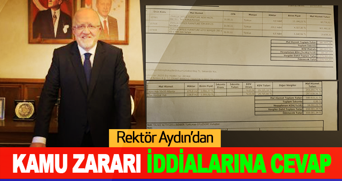 Rektör Aydın’dan Kamu Zararı İddialarına Cevap