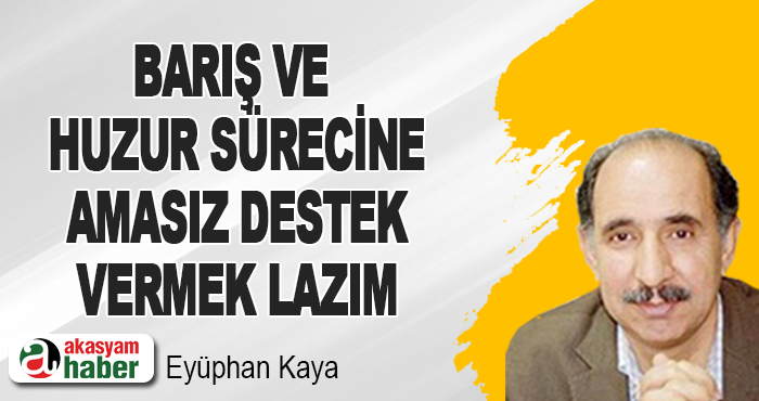 Barış ve huzur sürecine amasız destek vermek lazım